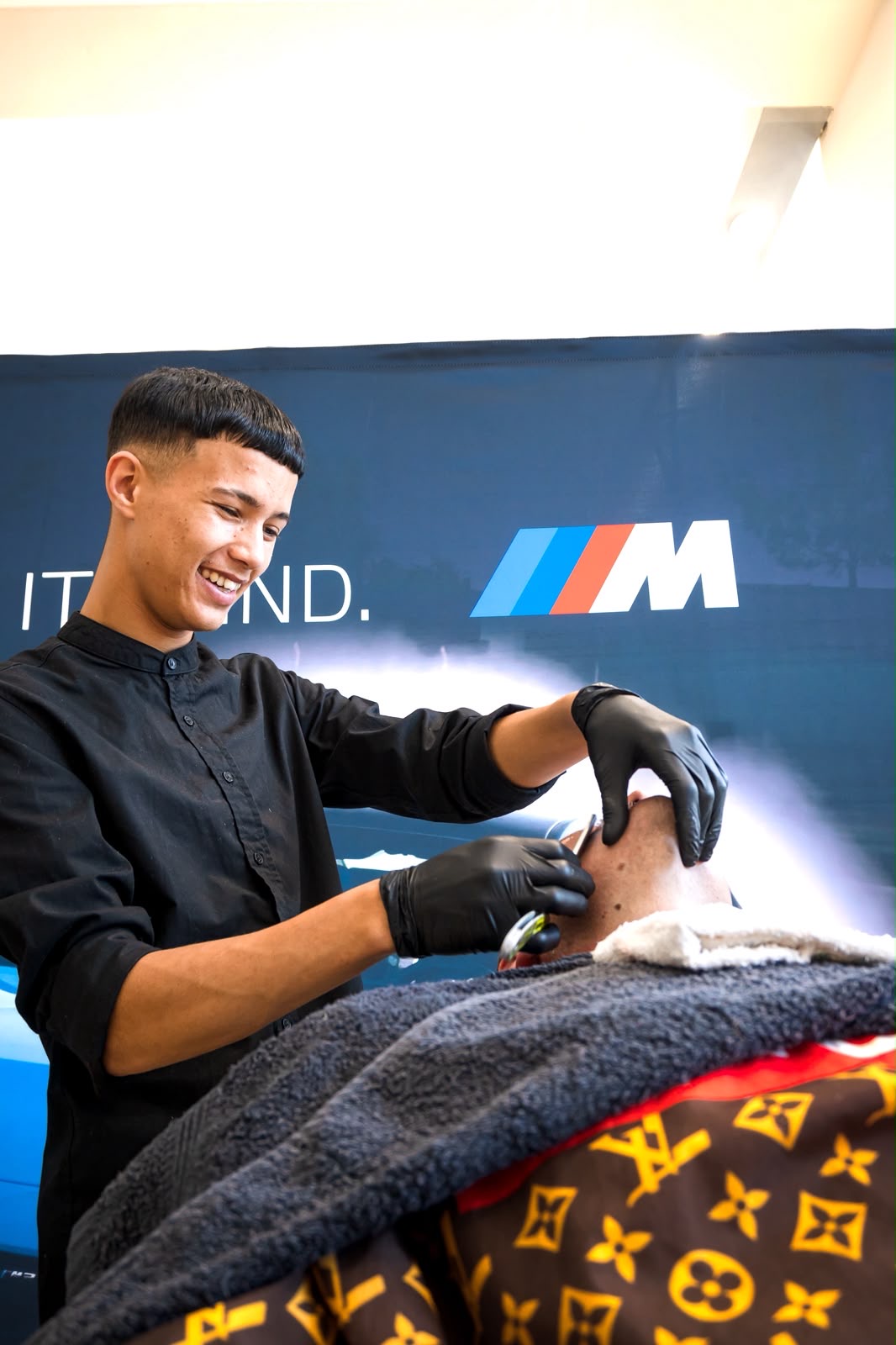 Barber at work